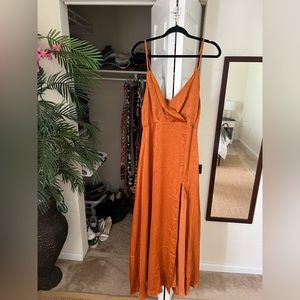 Burnt orange long fancy dress